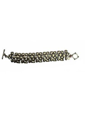Lucky Brand Vintage Chunky Brass-tone Articulated Pebble Link Bracelet-